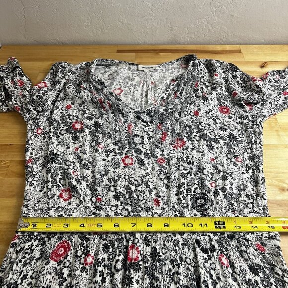 Zadig & Voltaire Mini Dress Remus White Gauze Print Floral Blouson Size Medium - Picture 10 of 10